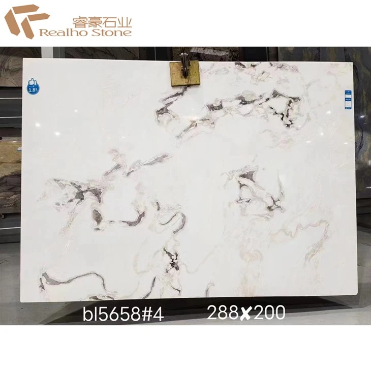 Naturali Fendi White Irħam Ġebla Naturali Countertop 20mm Ħoxna