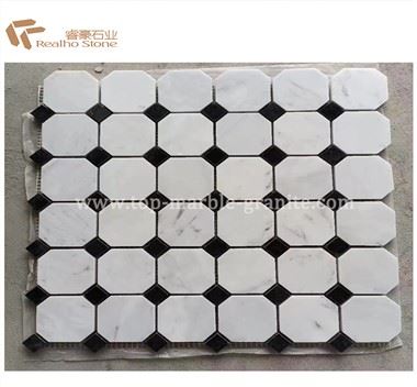 Carrara Marble Mosaic Tile Għall-Bejgħ